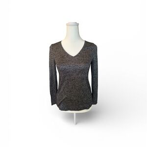 White House Black Market Charcoal Long Sleeve Top
